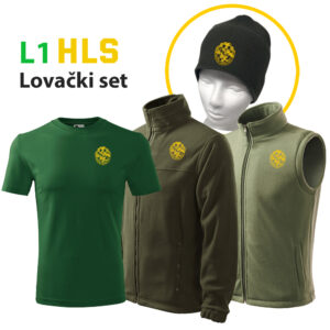 LOVAČKI SET L1 HLS - Flis jakna, flis prsluk, t-shirt, zimska kapa