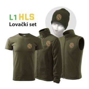 LOVAČKI SET L1 HLS – Flis jakna, flis prsluk, t-shirt, zimska kapa