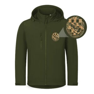 LOVAČKA SOFTSHELL MASLINASTA JAKNA - HLS LOGO
